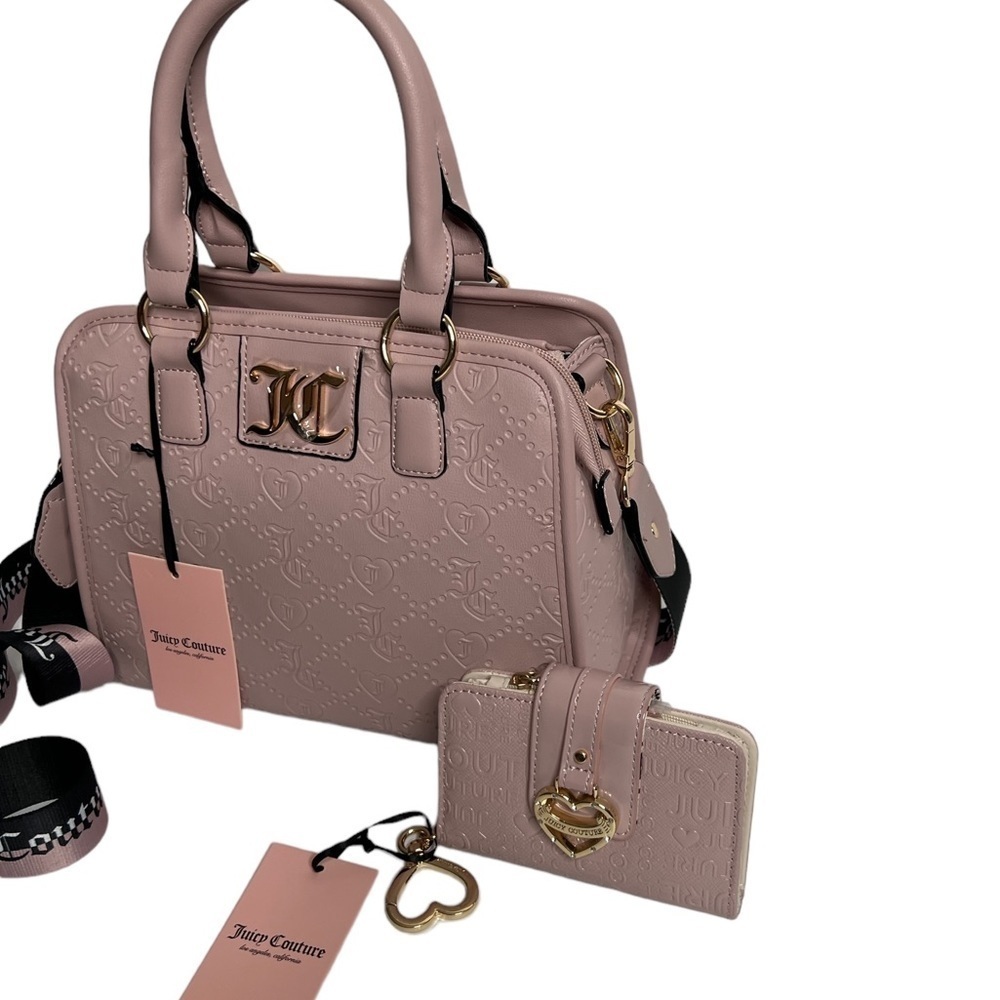 Juicy Couture Dusty Blush Charm Sure Satchel With Matching Wallet - Picture 7 of 17